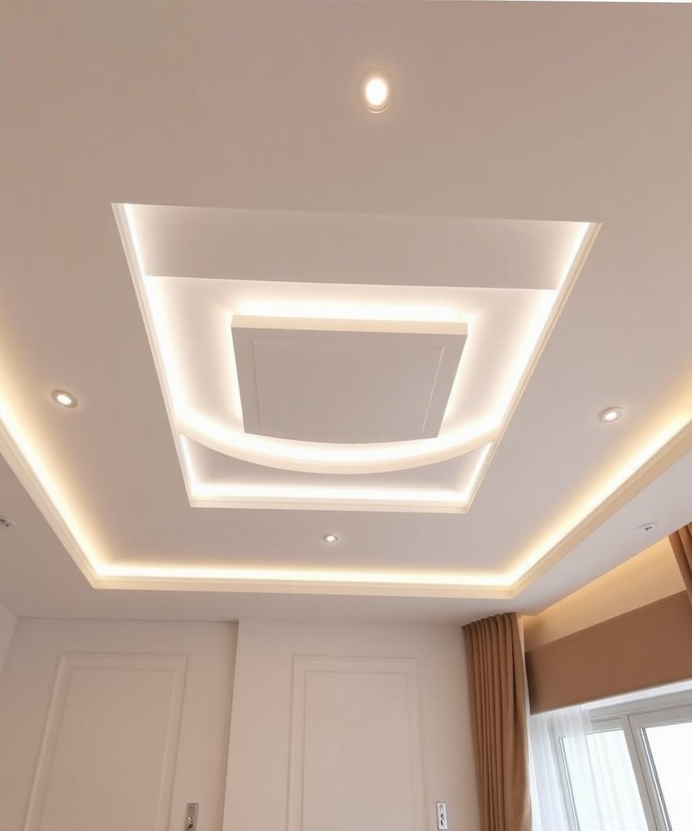 تصميم سقف جبسي بإضاءة LED